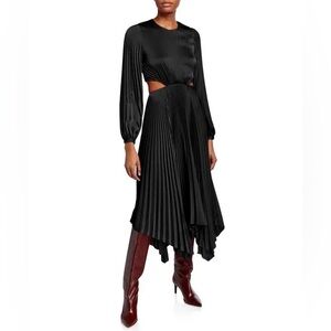 New A.L.C Naples Cutout Pleated Black Dress - Black Tie or Cocktail Size 4
